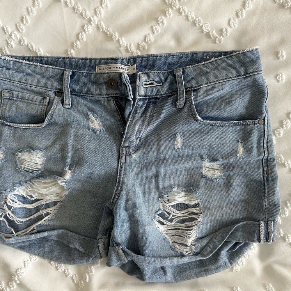 Denim cutoff shorts
